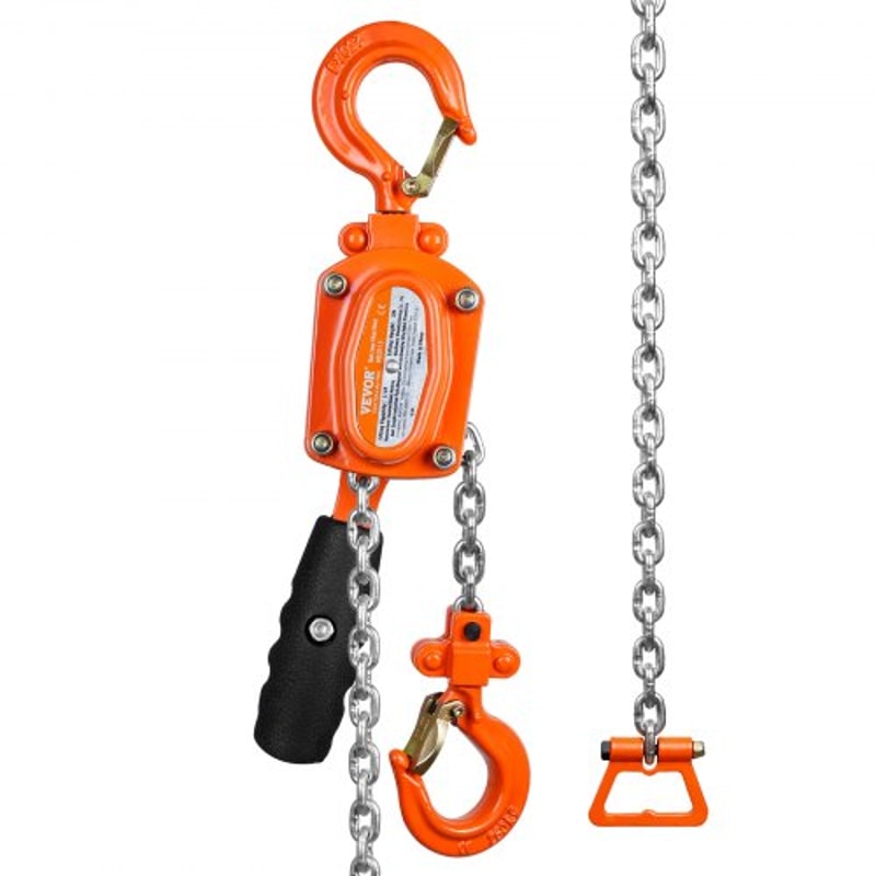 Heavy Duty Lever Chain Hoist Ton High Lbs Portable Come Along With Chain Dual Brake 10
