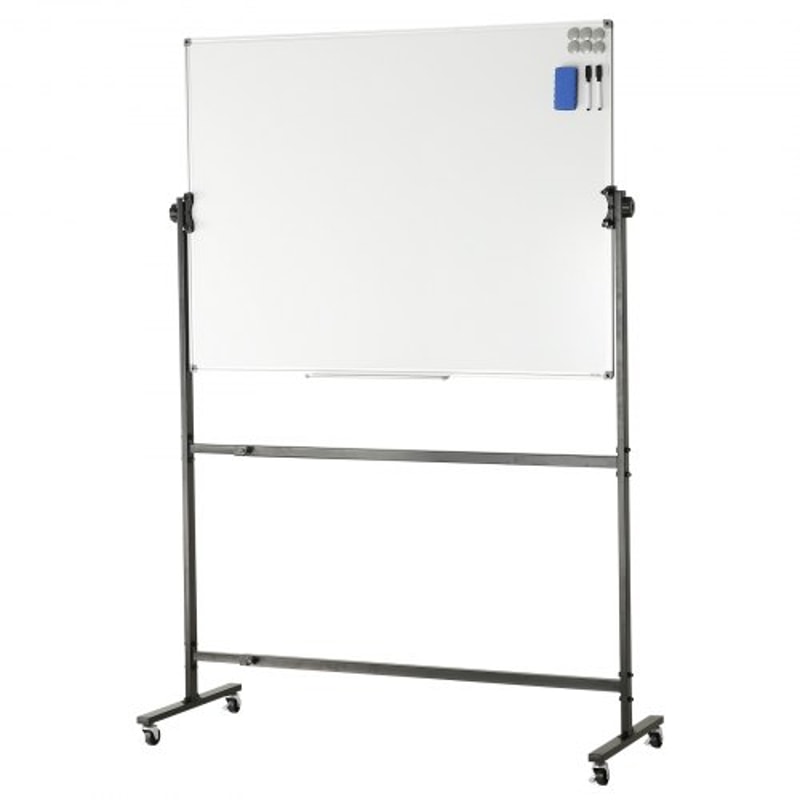 Adjustable Mobile Whiteboard Double-Sided Magnetic Dry Erase Board with Wheels