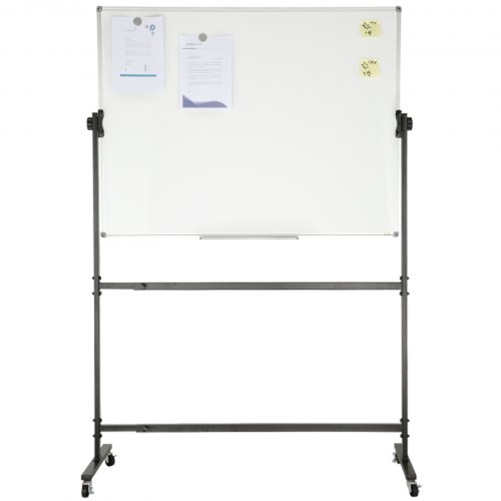 Adjustable Mobile Whiteboard Double-Sided Magnetic Dry Erase Board with Wheels