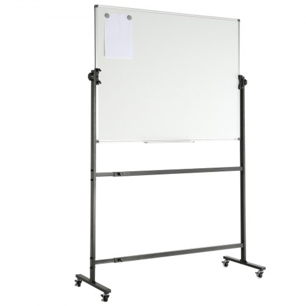 Adjustable Mobile Whiteboard Double-Sided Magnetic Dry Erase Board with Wheels
