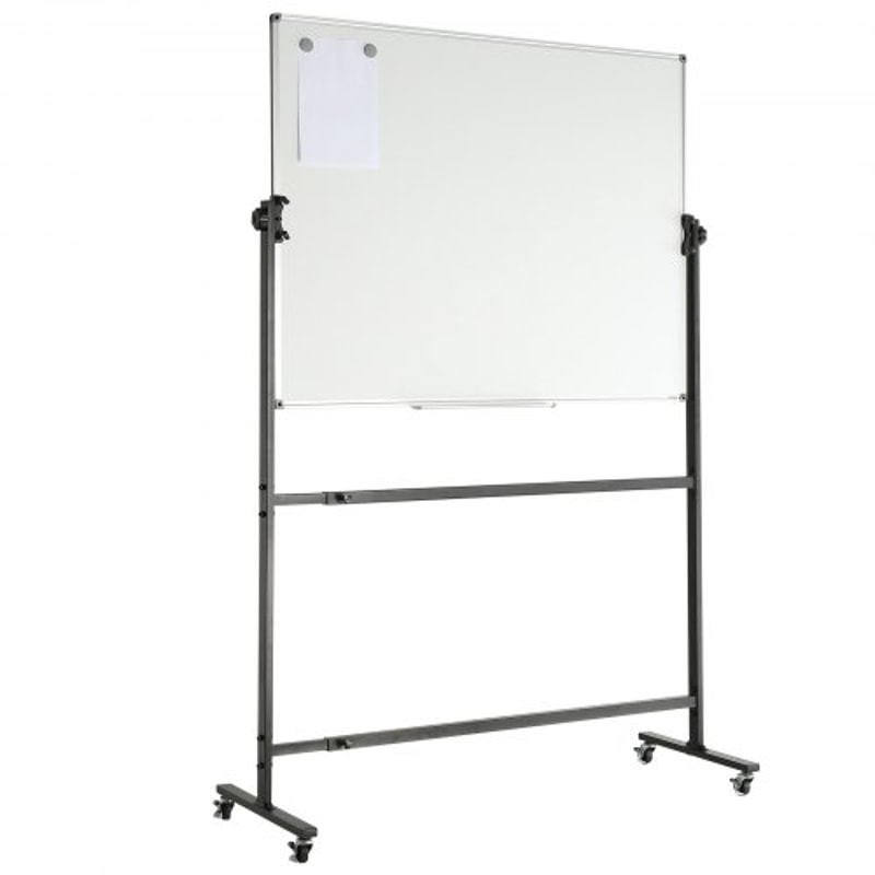 Adjustable Mobile Whiteboard Double-Sided Magnetic Dry Erase Board with Wheels