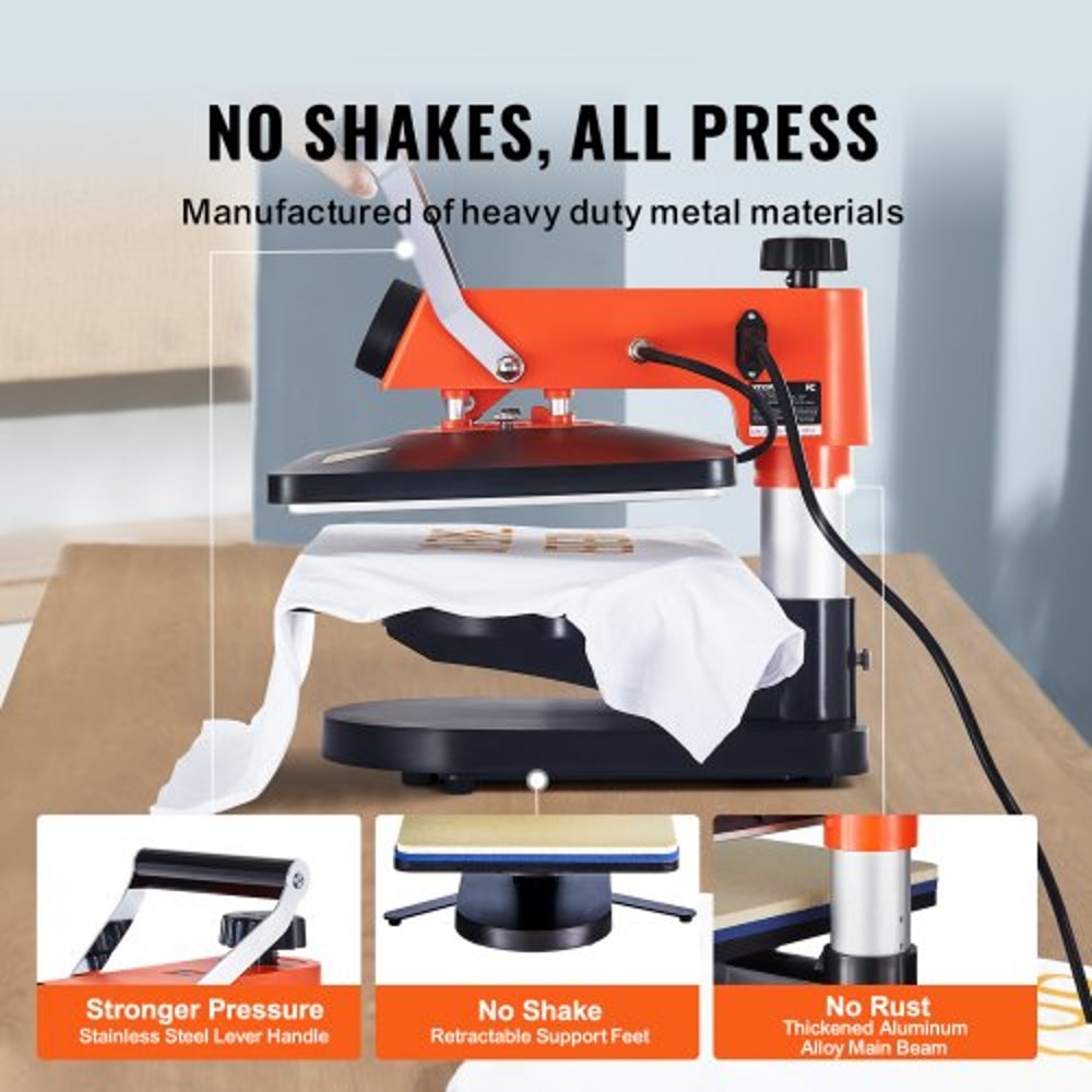 Heat Press Machine Swing Away Sublimation T Shirt Printing Kit 4