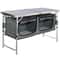 Portable Camping Kitchen Table With Storage Heights Foldable Outdoor Cooking Station For BBQ Trav 9