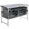 Portable Camping Kitchen Table With Storage Heights Foldable Outdoor Cooking Station For BBQ Trav 9