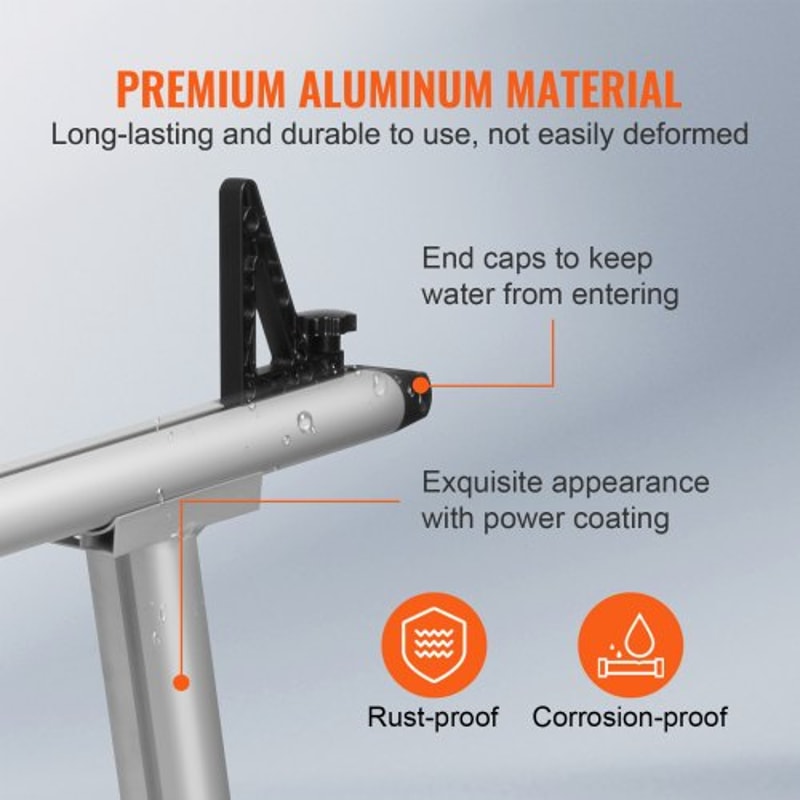 Heavy Duty Aluminum Truck Ladder Rack High lb Capacity No Drill Pickup Bed Rack System