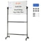 Adjustable Double-Sided Magnetic Whiteboard on Wheels Mobile Dry Erase Board