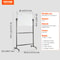 Adjustable Double-Sided Magnetic Whiteboard on Wheels Mobile Dry Erase Board