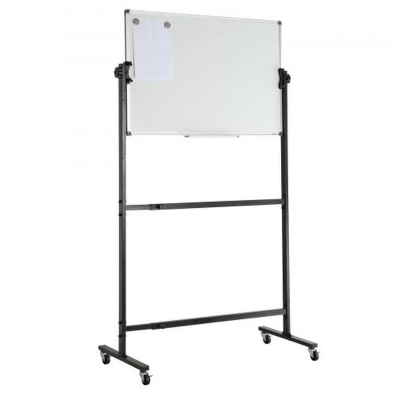 Adjustable Double-Sided Magnetic Whiteboard on Wheels Mobile Dry Erase Board