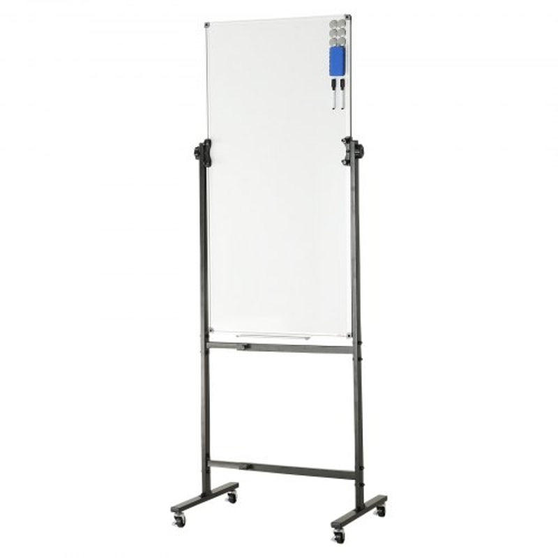 Rolling Magnetic Whiteboard Double-Sided Adjustable Mobile Dry Erase Board with Wheels