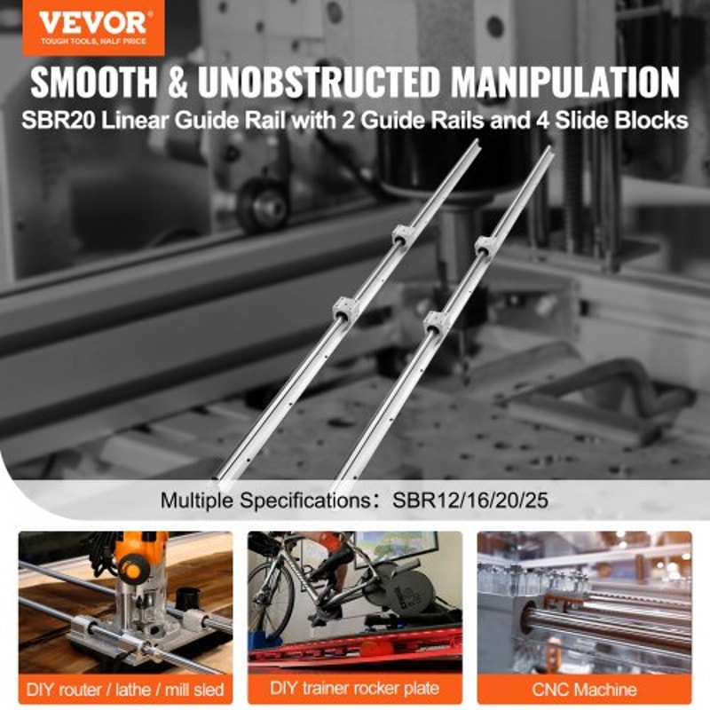 Heavy Duty Linear Guide Rail Kit With 4 Slide Blocks For CNC Router And Automation 2