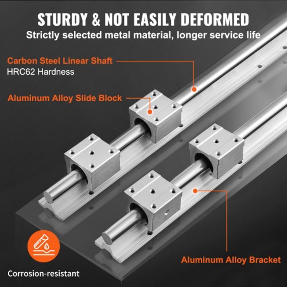 Heavy Duty Linear Guide Rail Kit With 4 Slide Blocks For CNC Router And Automation 3