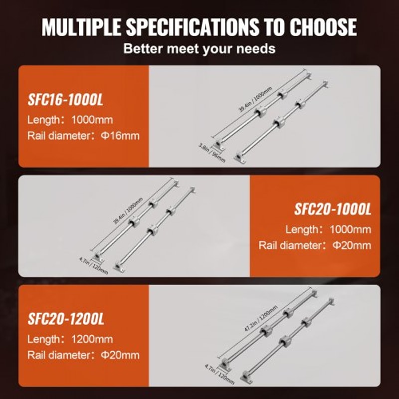 Linear Guide Rail Kit CNC Rail System With Slide Blocks Supports 5