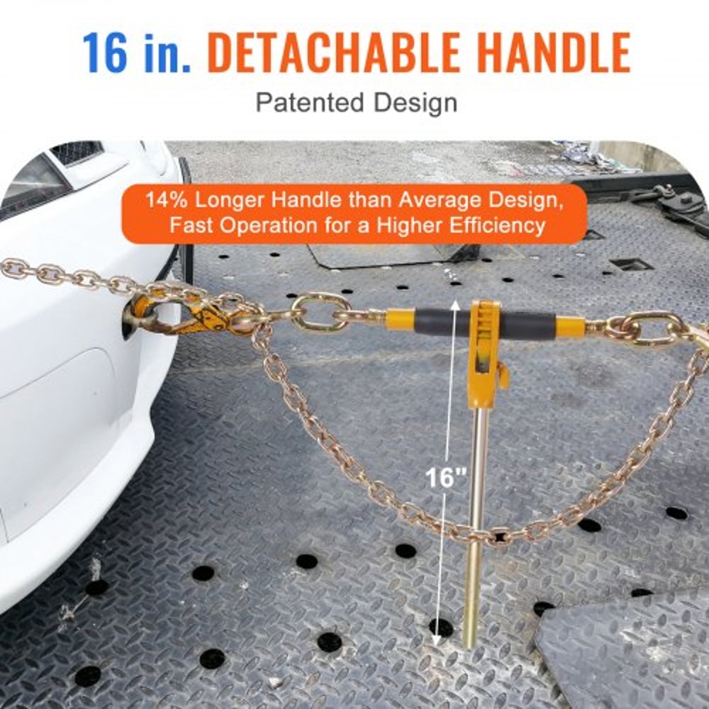 Heavy Duty Ratchet Chain Binder Set High Lbs Load Limit With Hooks For Flatbed Truck Tie Downs 2