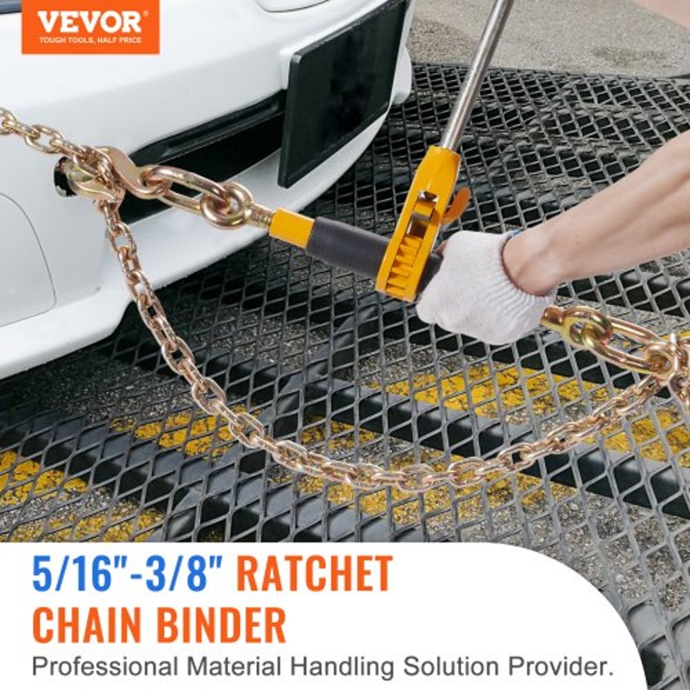Heavy Duty Ratchet Chain Binder Set With Chains High Lbs For Flatbed Trailer Tie Down 2