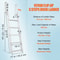 Flip-Up Aluminum Dock Ladder Step Pontoon Boat Boarding Ladder with Non Slip Wide Steps