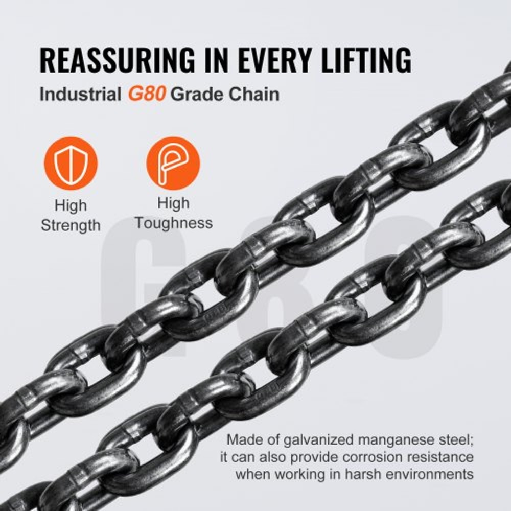 Manual Chain Hoist High lb Heavy Duty Come Along with Steel Chain & Safety Brake