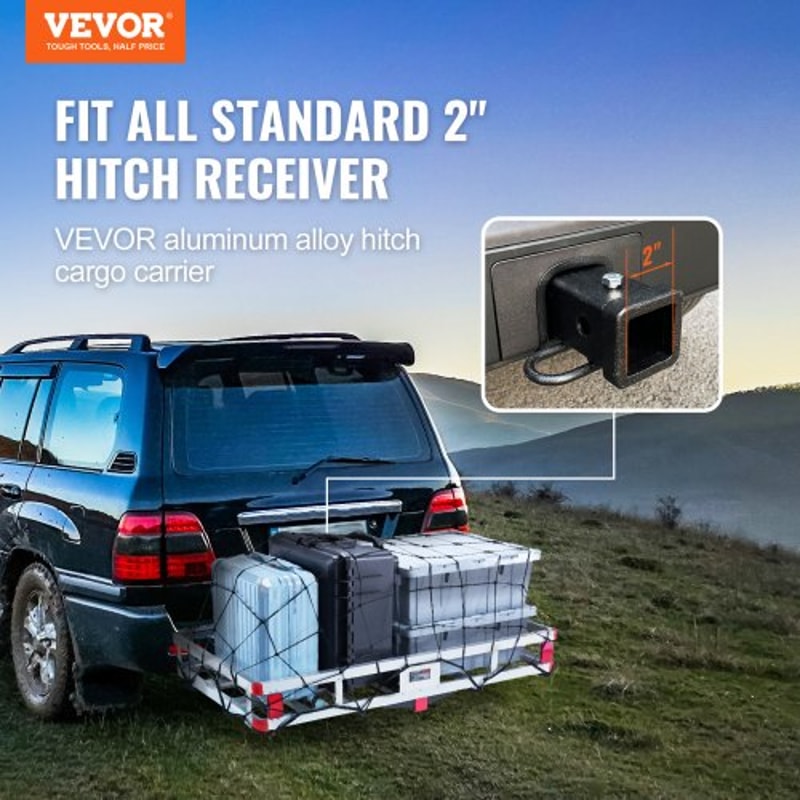 Aluminum Hitch Cargo Carrier High Lb Capacity Foldable Rack For SUV Truck Receiver 1