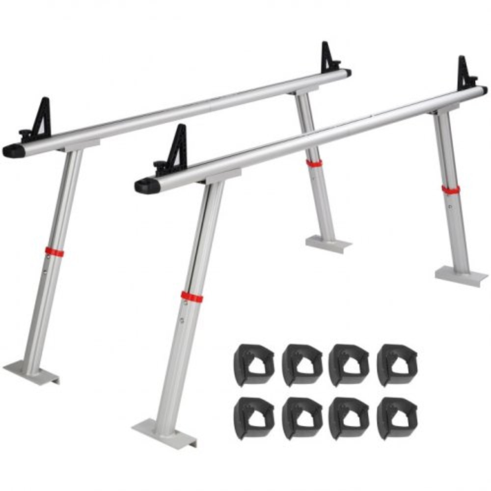 Heavy Duty Truck Ladder Rack Aluminum Adjustable Pickup Bed Rack with No Drill Clamps