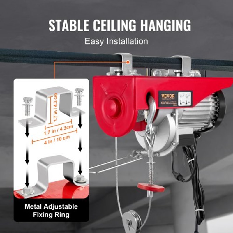 Electric Wire Rope Hoist With Wireless Remote Heavy Duty Lift Winch For Garage Warehouse 5