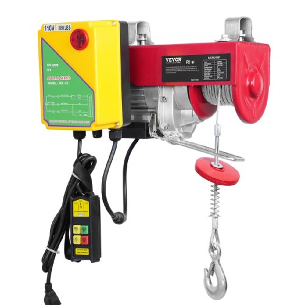 Electric Wire Rope Hoist With Wireless Remote Heavy Duty Lift Winch For Garage Warehouse 9