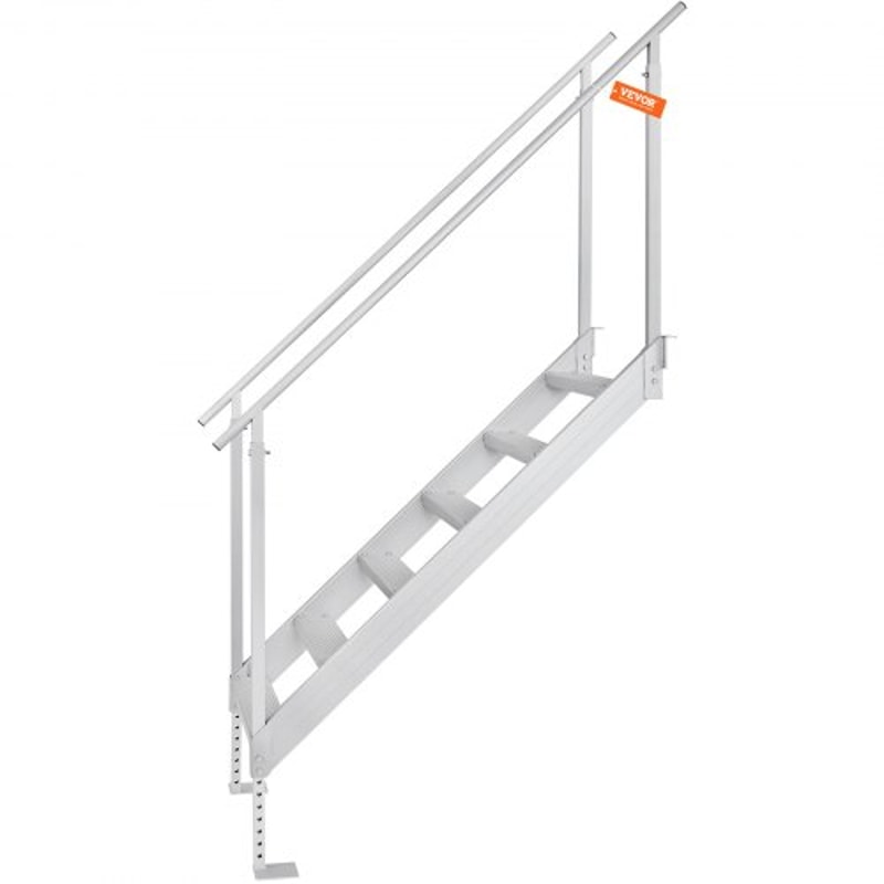 Adjustable Aluminum Dock Ladder Step With Handrails High Lb Capacity For Boat Pool Marine Use 9