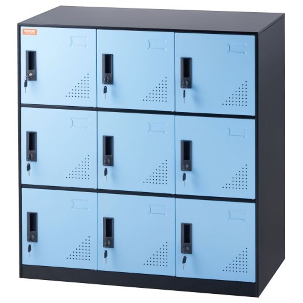 Metal Employee Locker Cabinet with Keys & Card Slots, Heavy-Duty Secure Storage