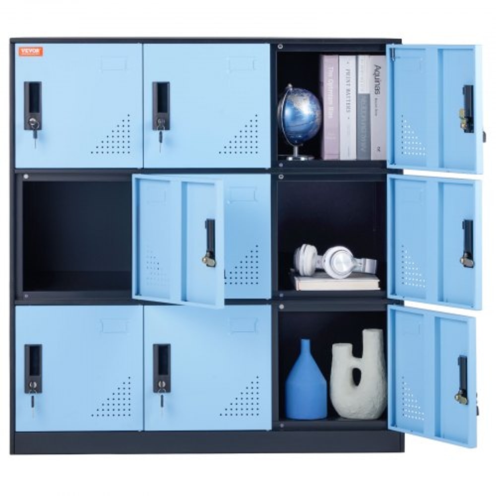 Metal Employee Locker Cabinet with Keys & Card Slots, Heavy-Duty Secure Storage
