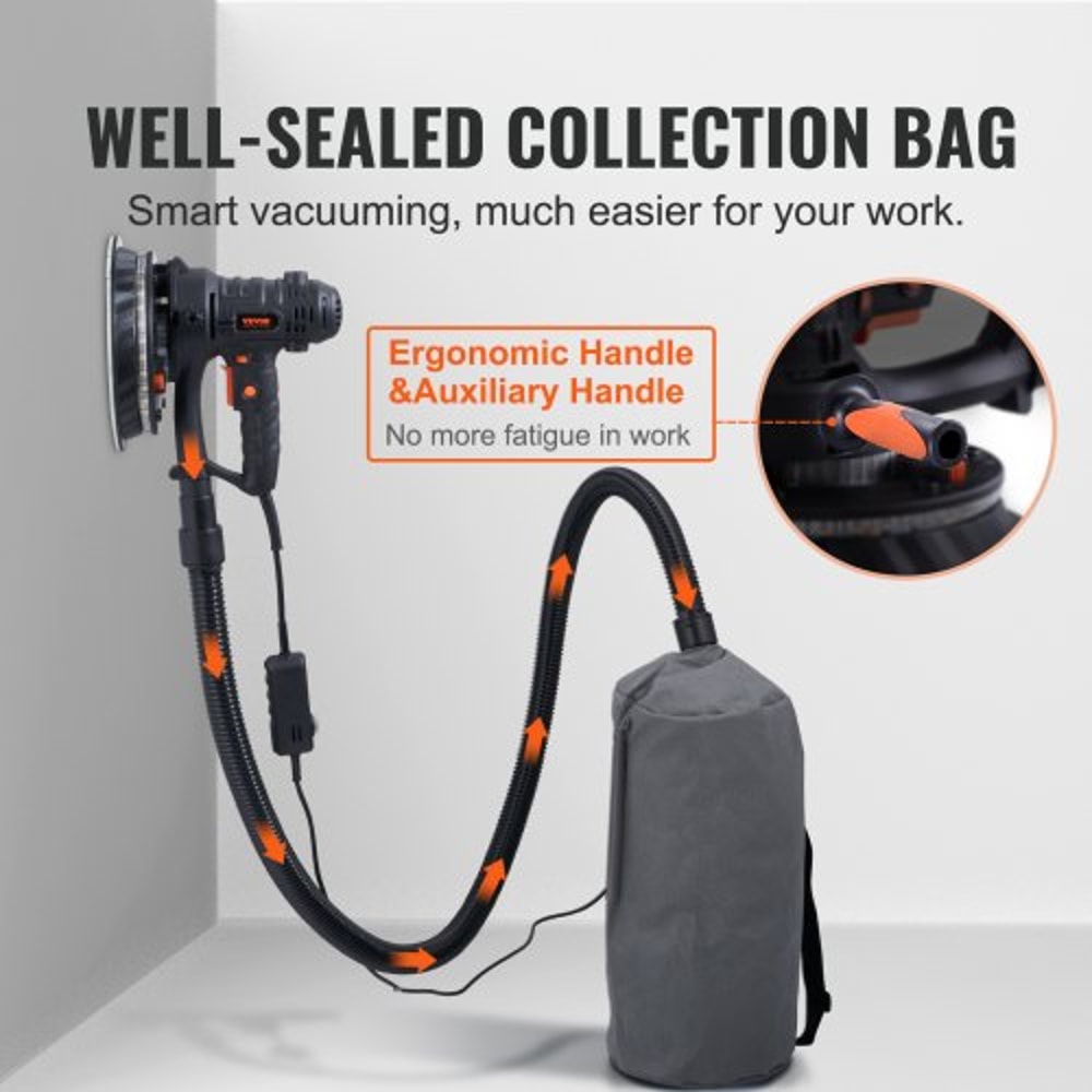 Electric Drywall Sander With Vacuum Dust Collection Variable Speed Wall Sander With LED Lights 5