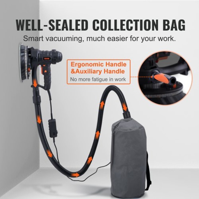 Electric Drywall Sander With Vacuum Dust Collection Variable Speed Wall Sander With LED Lights 5