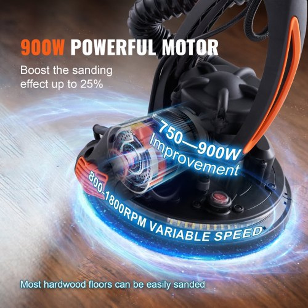 Electric Drywall Sander with Vacuum System, Variable Speed Wall & Ceiling Sander with LED Light