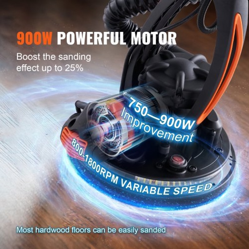 Electric Drywall Sander with Vacuum System, Variable Speed Wall & Ceiling Sander with LED Light