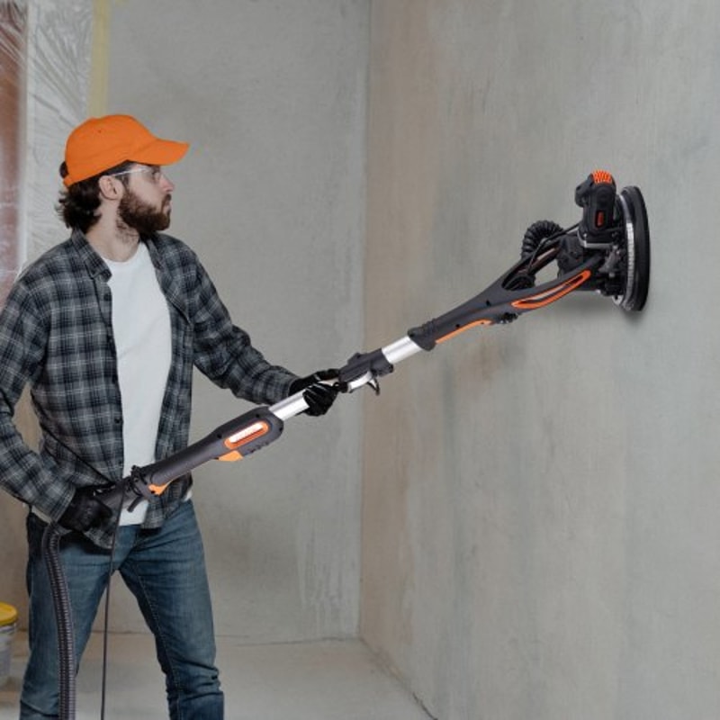 Electric Drywall Sander with Vacuum System, Variable Speed Wall & Ceiling Sander with LED Light