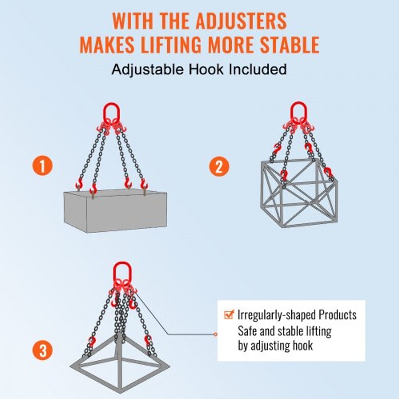 G80 chain sling High lbs Heavy Duty Adjustable Lifting Chain with Hooks