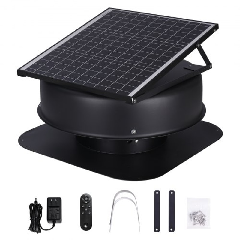 Solar Attic Fan CFM High Airflow Solar Roof Vent With Smart Control Cooling 0