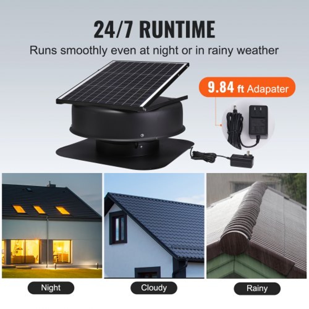 Solar Attic Fan CFM High Airflow Solar Roof Vent With Smart Control Cooling 3