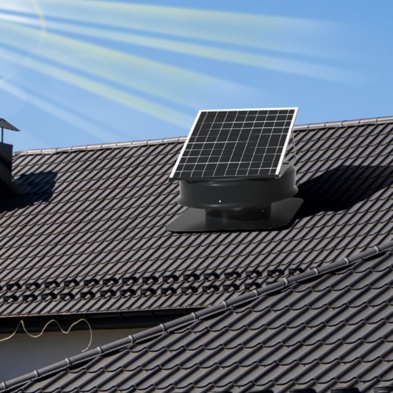 Solar Attic Fan CFM High Airflow Solar Roof Vent With Smart Control Cooling 6
