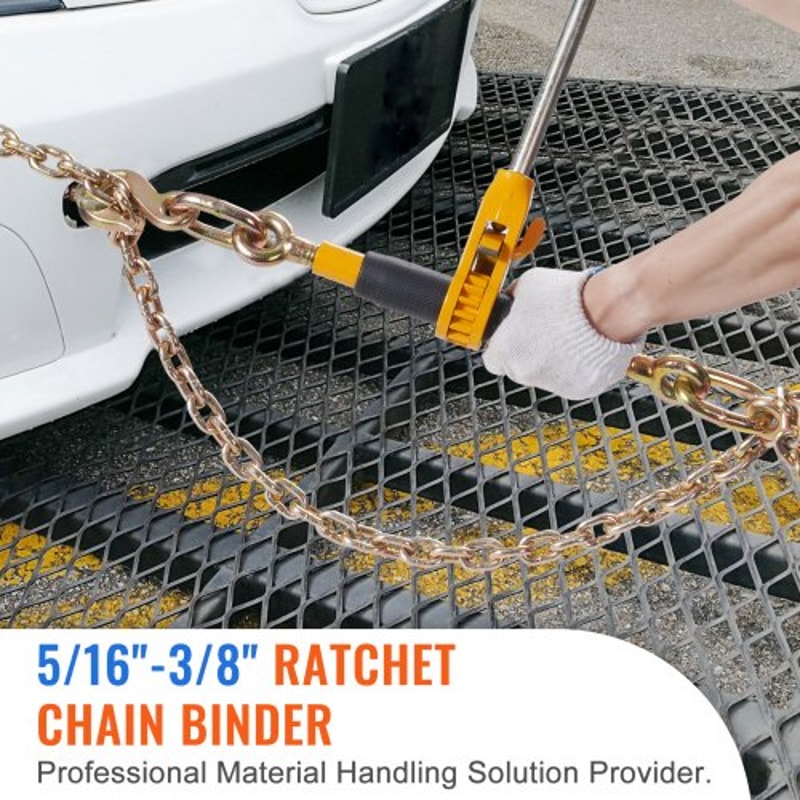 Heavy Duty Ratchet Chain Binder Set With G80 Chains High Lbs Load Binder For Flatbed Truck 1