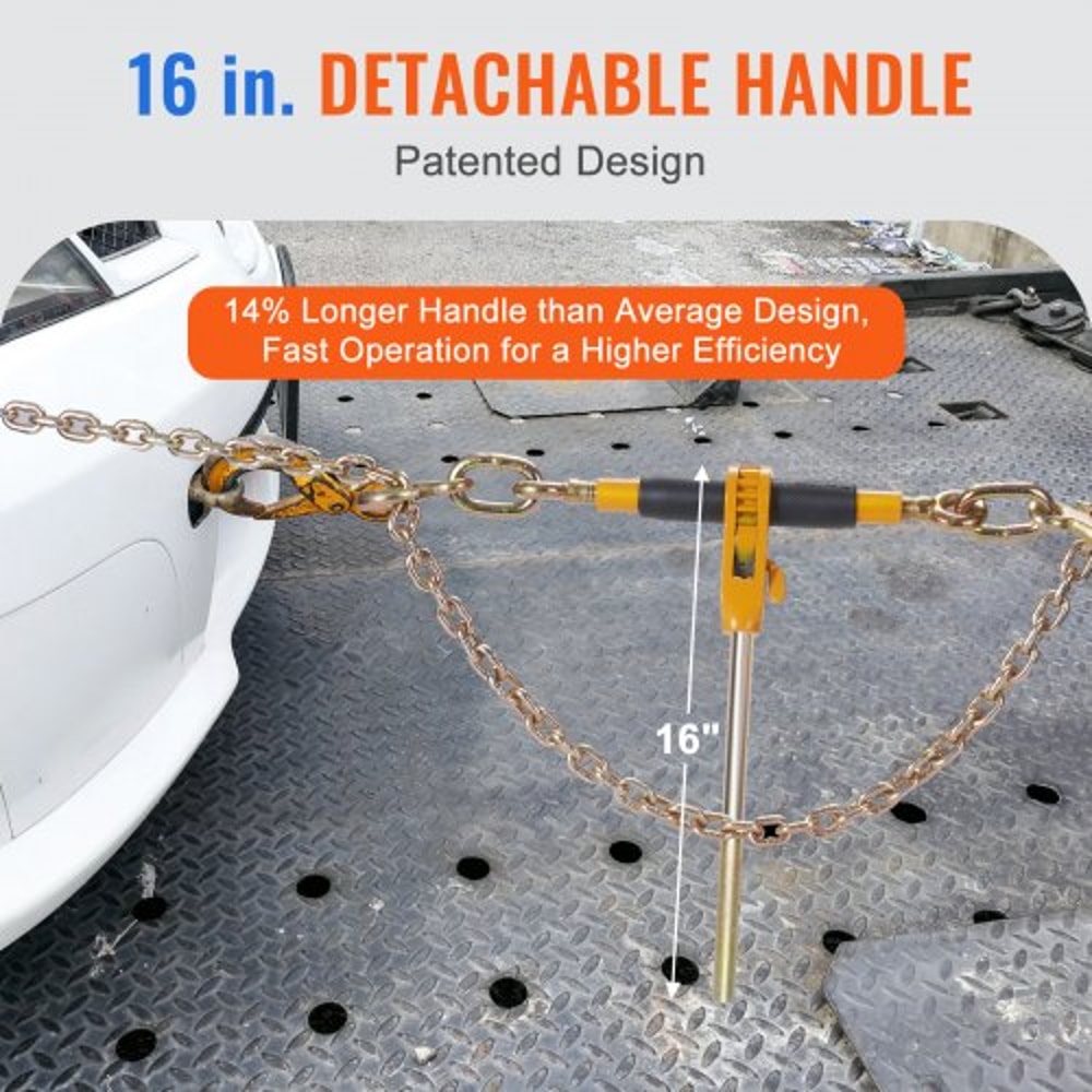 Heavy Duty Ratchet Chain Binder Set With G80 Chains High Lbs Load Binder For Flatbed Truck 3
