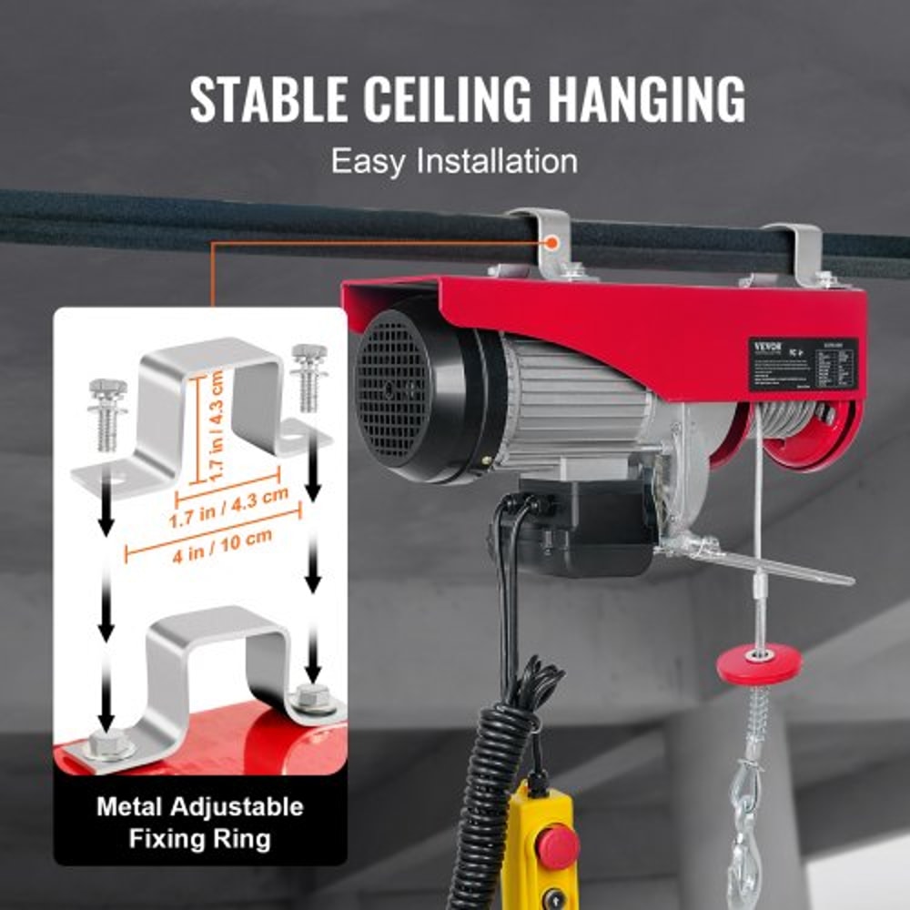 Electric Wire Rope Hoist With Remote Heavy Duty Lift For Garage Warehouse 5