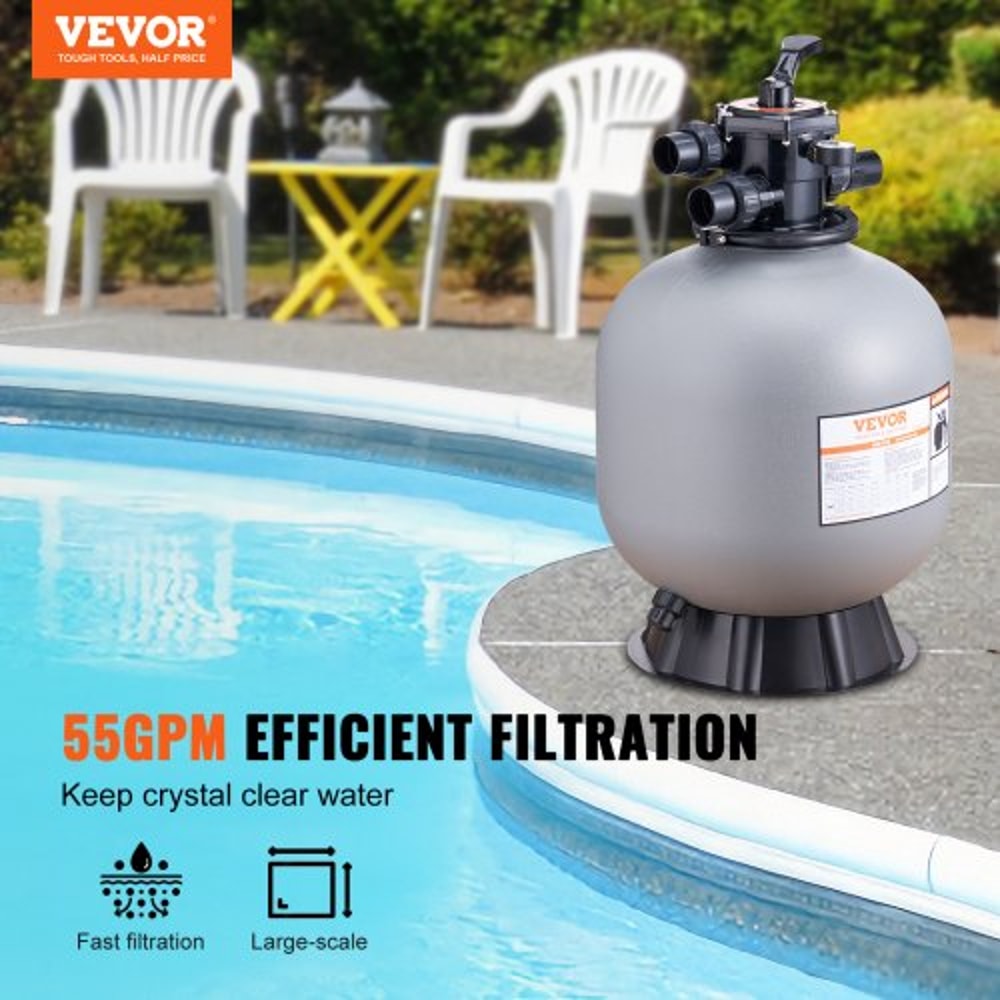 Pool Sand Filter System GPM High Flow Above Ground Inground Filtration With Way Valve 2