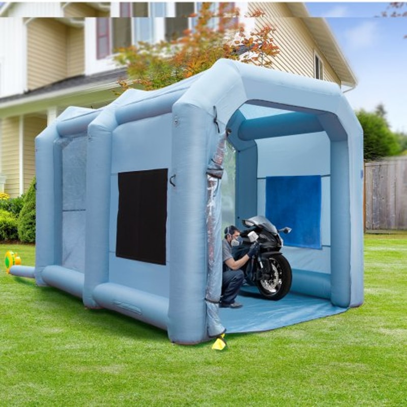 Inflatable Paint Booth With High Power Blower Portable Spray Booth Tent For Auto Detailing 6