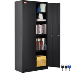 heavy-duty metal storage cabinet with locking doors & adjustable shelves high lb capacity