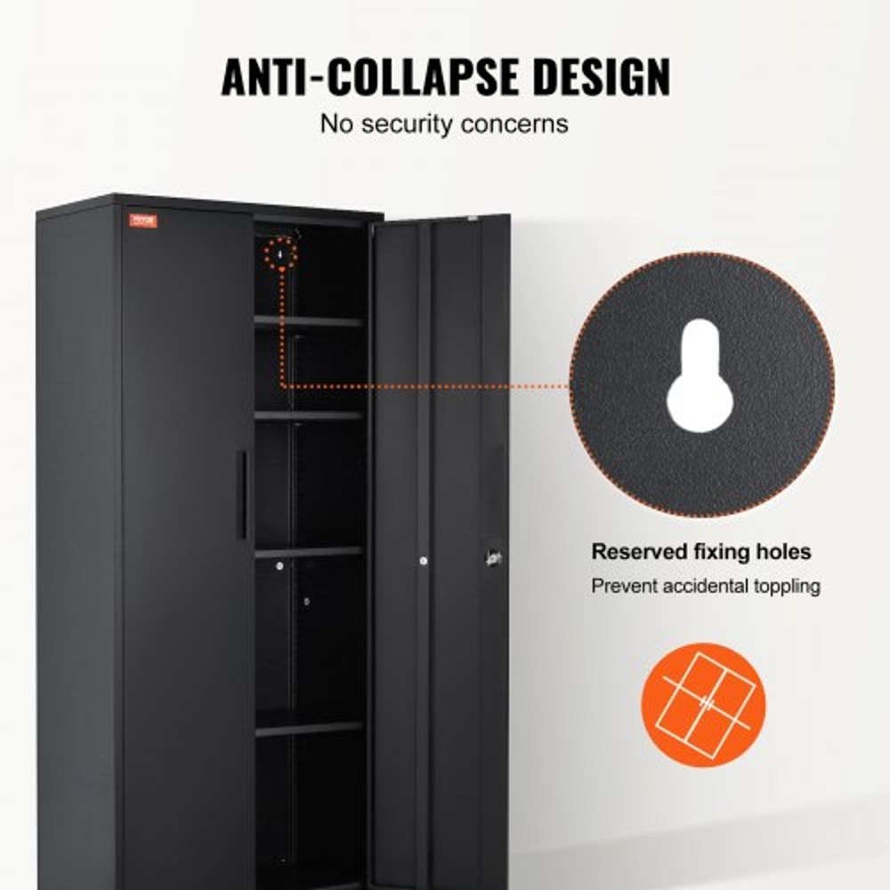Heavy-Duty Metal Storage Cabinet with Locking Doors & Adjustable Shelves High lb Capacity