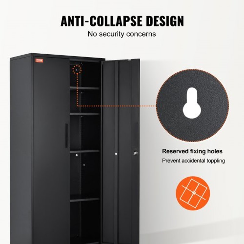 Heavy-Duty Metal Storage Cabinet with Locking Doors & Adjustable Shelves High lb Capacity