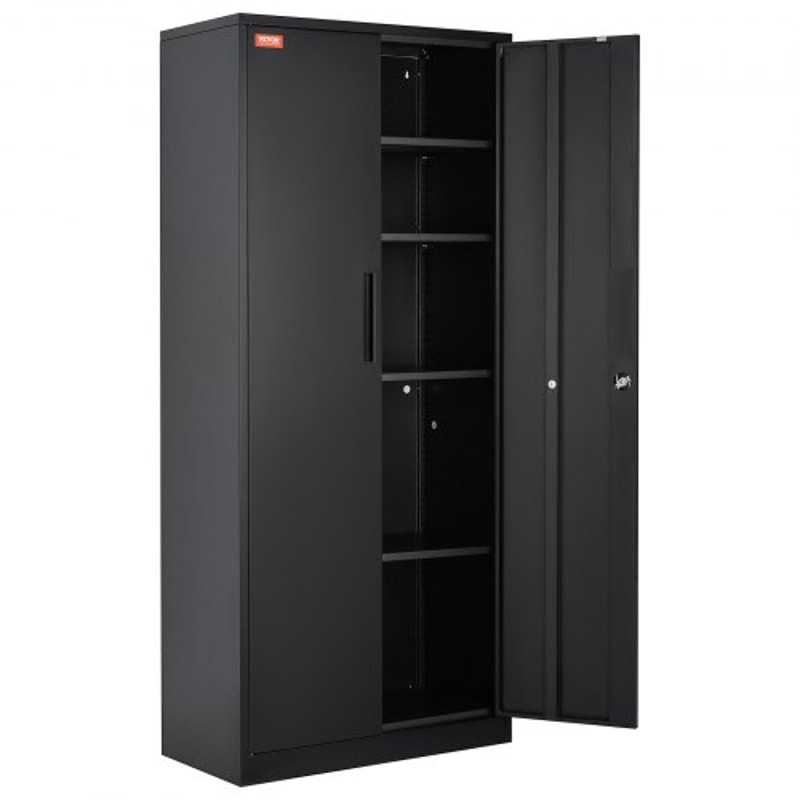Heavy-Duty Metal Storage Cabinet with Locking Doors & Adjustable Shelves High lb Capacity