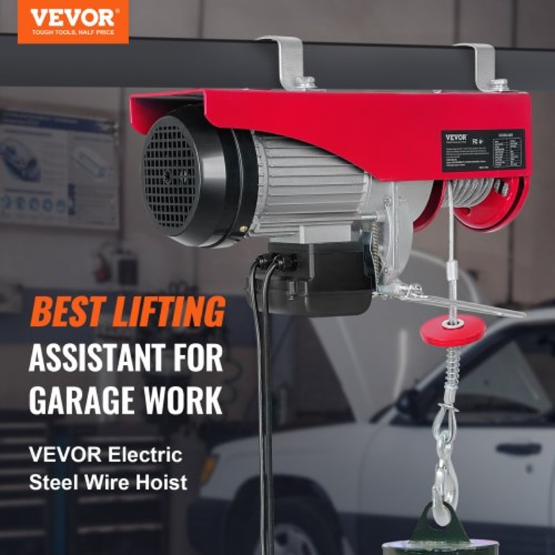 Electric Hoist Winch With Remote Steel Cable Lifting System For Garage Warehouse 1