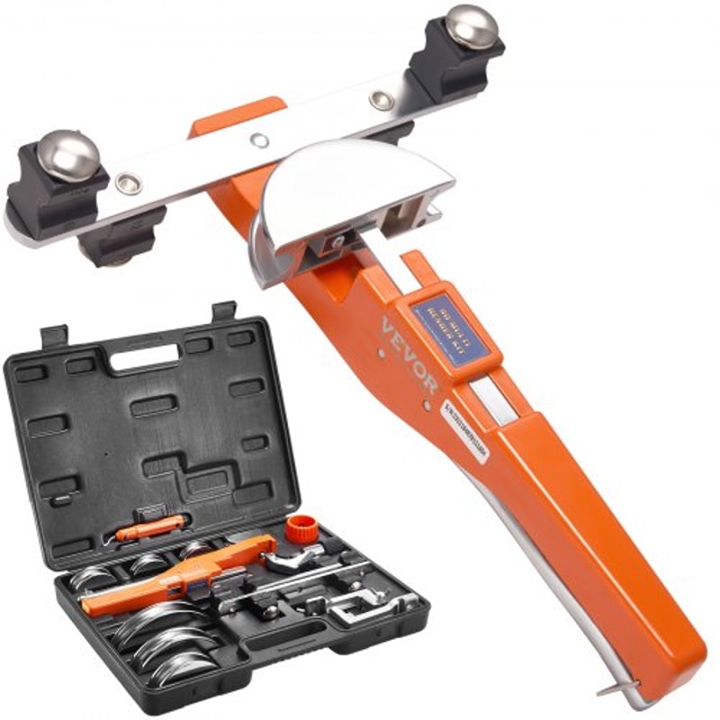 Ratcheting Pipe Tube Bender Kit with Dies and Cutter for HVAC Plumbing