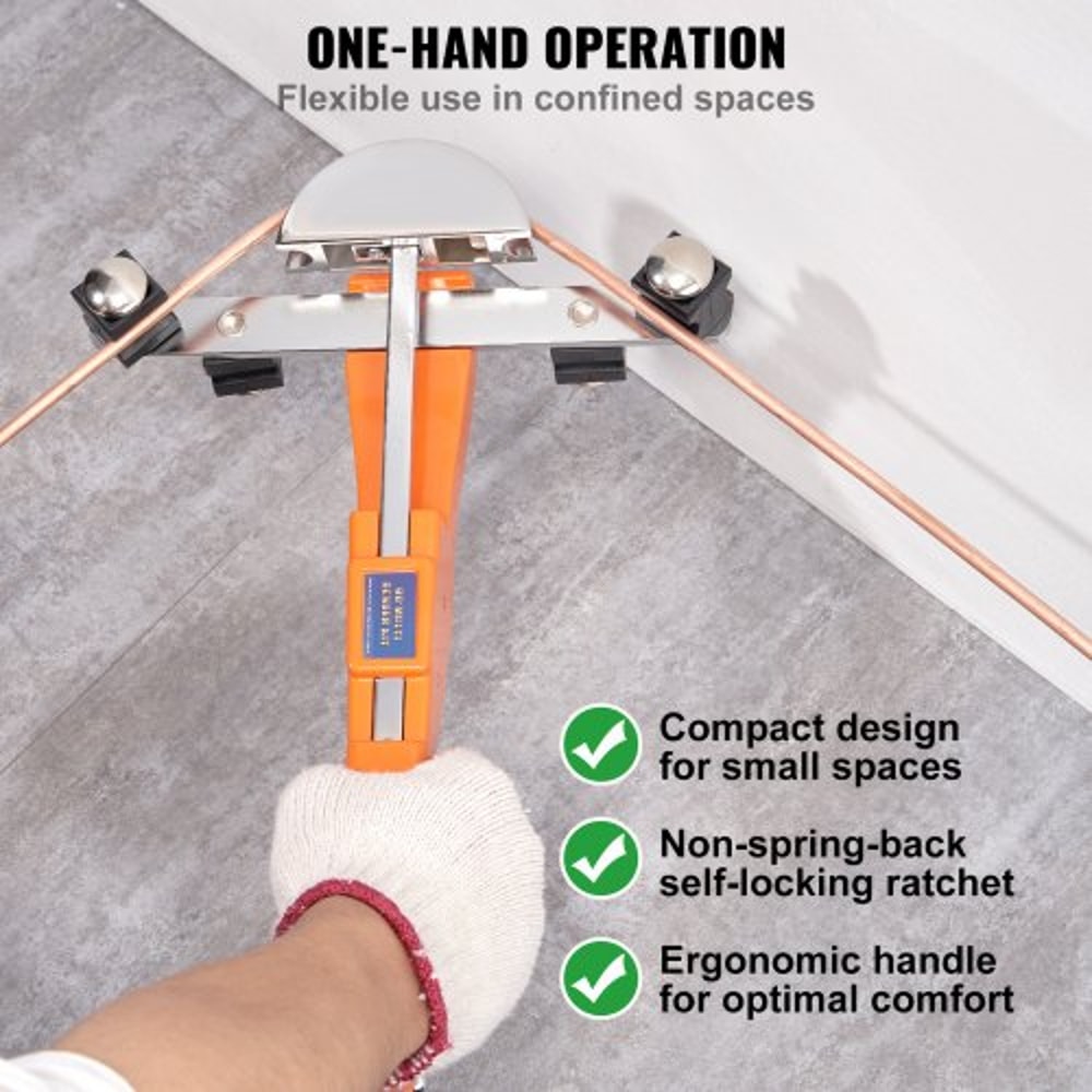 Ratcheting Pipe Tube Bender Kit with Dies and Cutter for HVAC Plumbing