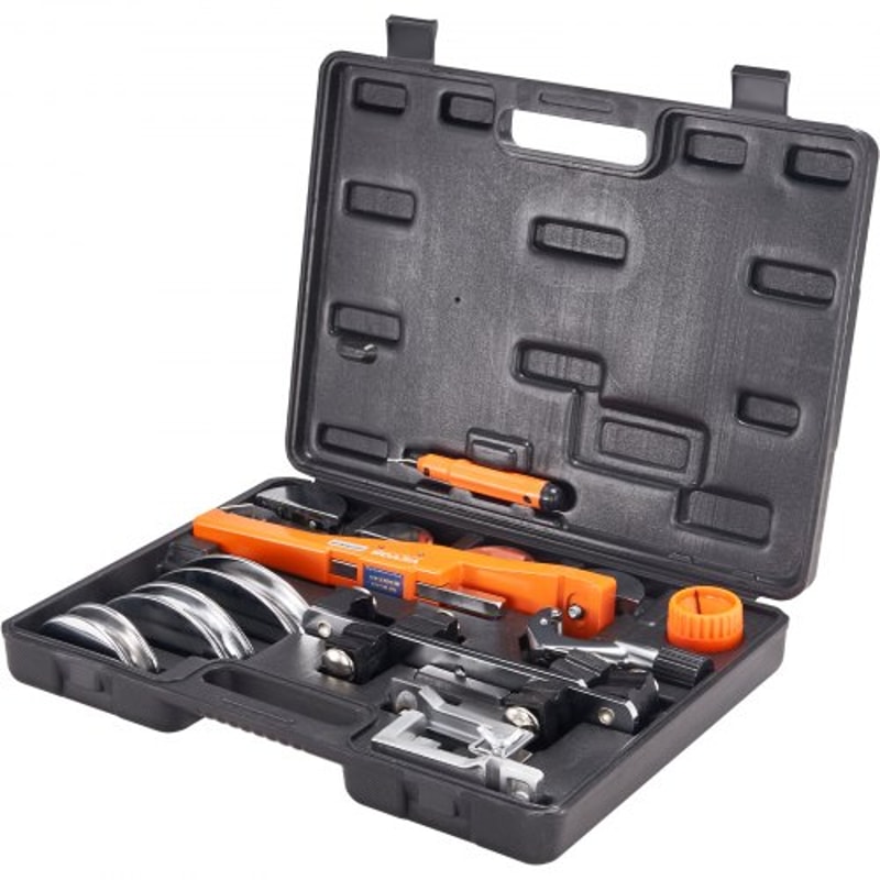 Ratcheting Pipe Tube Bender Kit with Dies and Cutter for HVAC Plumbing