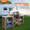 Portable Camping Kitchen Table With Storage Windscreen Aluminum Folding Cook Station 1
